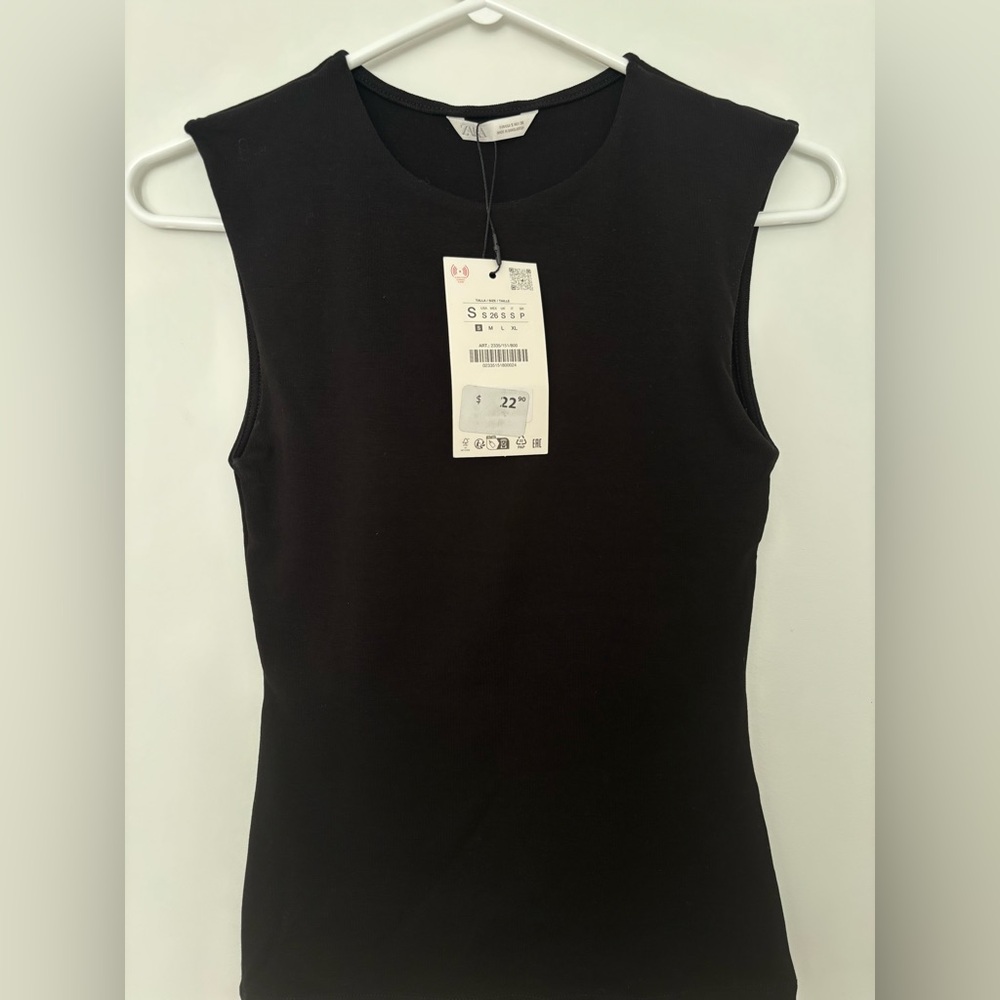 Zara Black Sleeveless Tank Top